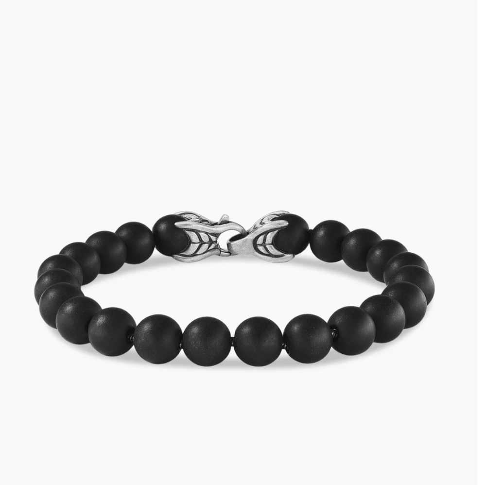 David Yurman Spiritual Beads BraceletSterling Silver with Black Onyx, 8mm